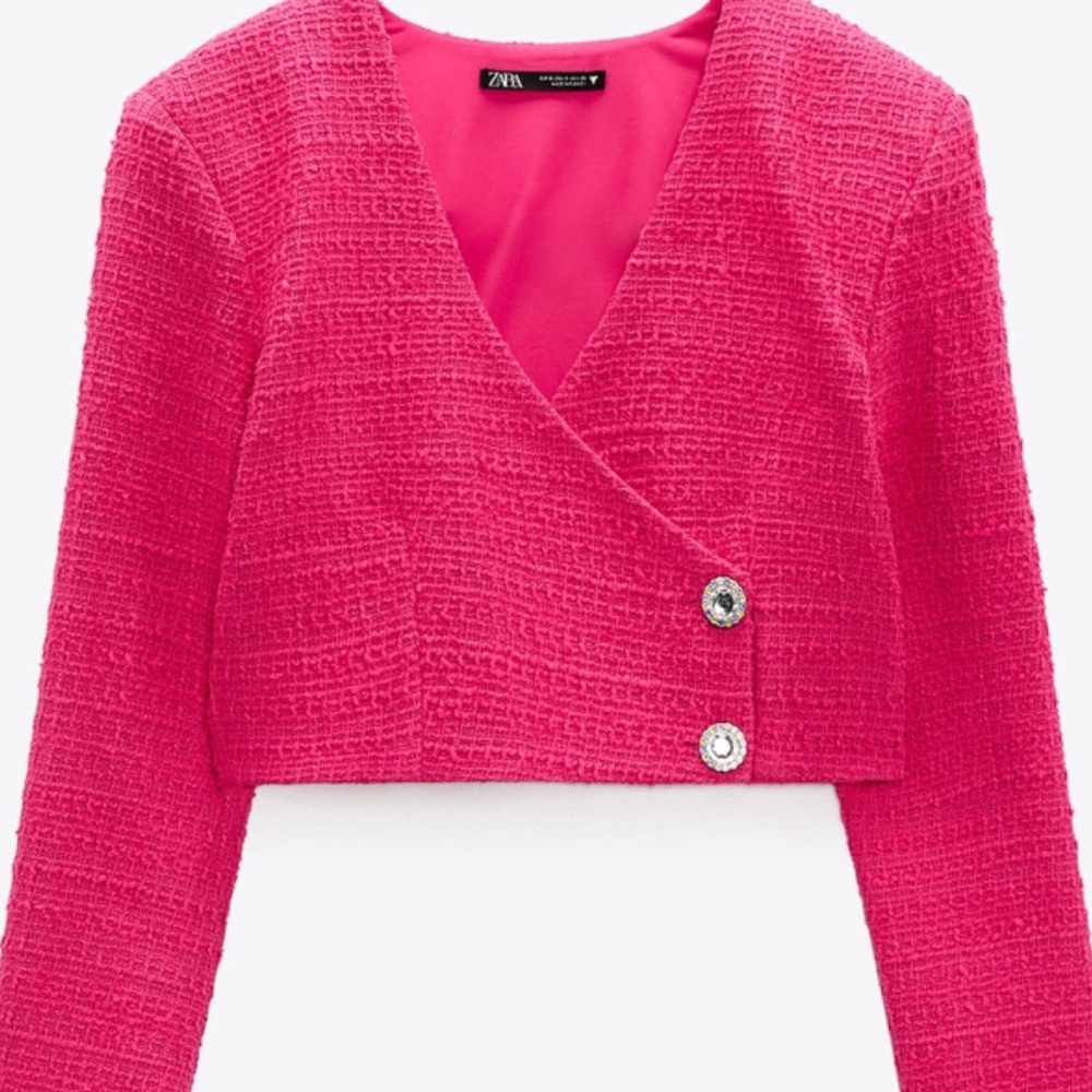 Zara pink structured crop top